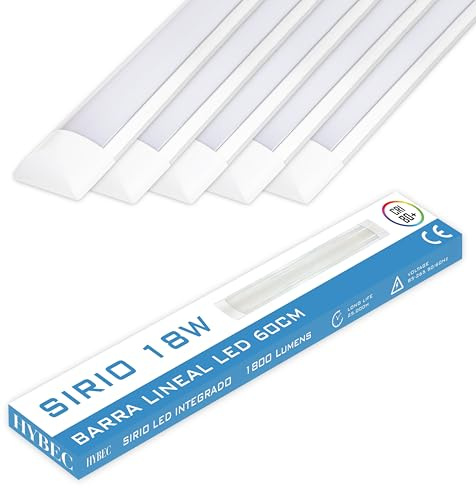CLAR LED-display, LED-list, LED-armatur 60 cm, kök, LED-taklampa, kökslampor, LED-armatur, LED-displayer, LED-taklister, LED-taklister, LED-takarmatur, 6500ºK (18W Pack 5)