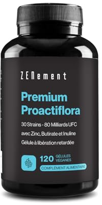 Probióticos, Prebióticos y Postbióticos Intestinales, 120 Cápsulas Gastrorresistentes - 30 cepas (80 mil millones UFC) por dosis + Inulina + Butirato + Zinc - Soporte Digestivo y Sistema Inmune