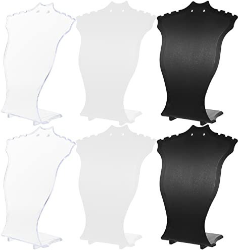 Zerodeko 6Pcs Collana Busto Espositore Porta Gioielli Da Tavolo Manichino Modello Display Organizzatore Gioielli Per Orecchini A Bottone Catena Collo