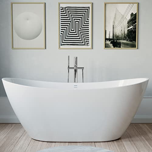 DURAVIT Freistehende Badewanne aus Acryl Standbadewanne DuraBerk in Weiß 180x80 cm Füllmenge: 270 l Acrylwanne inkl. Zubehör Wanne für 2 Personen Optimale Wärmeisolierung