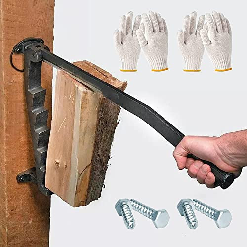 NAIQIALUO Manuell vedklyvare, väggmonterad vedklyvare, handvedklyvare, fjäderkniv, manuell tändvedsplitterare, eldställare, utomhuständningsverktyg, kolstål