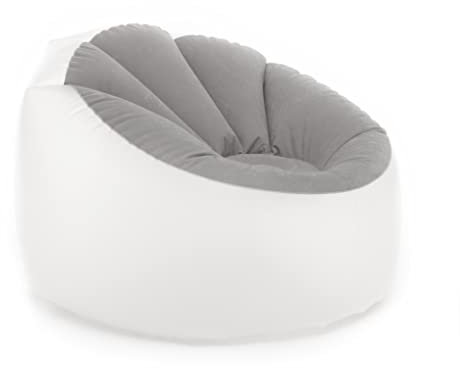 InnovaGoods - Poltrona Gonfiabile con LED Multicolor, Telecomando Incluso, Resistente all'Acqua IP67, Facile da Gonfiare e Sgonfiare, Per Interni ed Esterni, Grigio, Taglia Unica, Poliuretano