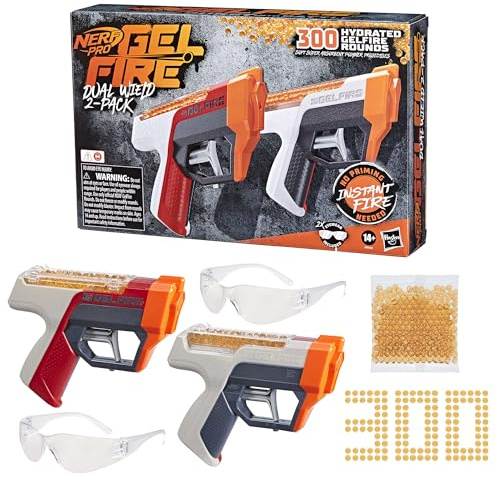 Nerf Pro Gelfire - Paquete de Doble empuñadura, 300 Rondas hidratadas de gelfire