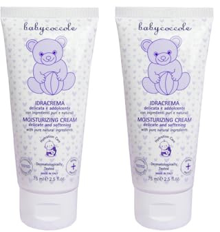 Babycoccole KIT 2 IDRA CREMA DELICATA ADDOLCENTE per Neonati e Bambini. Idratante con Ingredienti Puri e Naturali di Origine Vegetale. Dermatologicamente Testata per Pelli Delicate Sensibili. 2x75ml