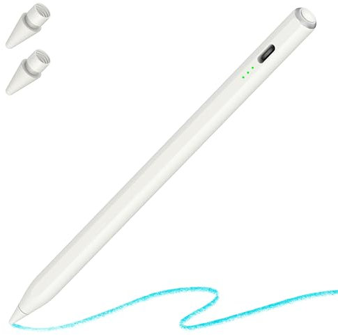 iPad Pen, Palm Rejection & Tilt Drawing Active Digital Stylus Pencil, Only compatible with Apple iPad 2018-2024, iPad 6/7/8/9/10th Generation Pro 11/12.9 inch Air 3/4/5 Mini 5/6, New M2 M4