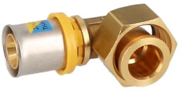 ANGOLO DADO GIREVOLE E SEDE PIANA CON GUARNIZIONE PRESSARE MULTISTRATO 3/4x26