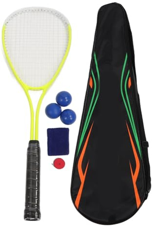 Squash Racket Entry Level Professional Training - Aluminium Alloy Integrated Oversized Racket Lightweight Sports Beginner Squash Racket Set for Gym School Playgrounds