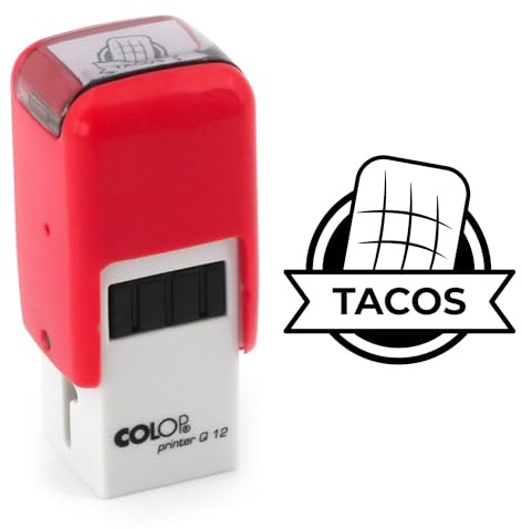 Tampon Tacos | Cachet encreur carte de fidélité | 11mm | Tacos ink stamp