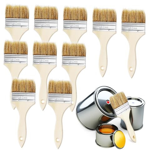 KITANDOVE 10pièces Pinceaux Bois à Poils Naturels De Brosse à Huile Pinceau De Cuisine Peinture pour Barbecue Basting Et