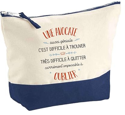Pochette d'une Avocate Aussi Géniale | Idée Cadeau pour Collègue Travail Retraite Trousse Grand Format Maquillage Toilette
