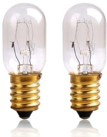 Caldarax T20 E14 Salt Lamp Bulbs Dimmable, Pygmy Bulb E14 SES Small Edison Screw, 150LM Warm White 2700K, AC 220-240V, for Ovens, Microwave, Sewing Machine, Fridge, Scentsy Warmer, 2 Pack