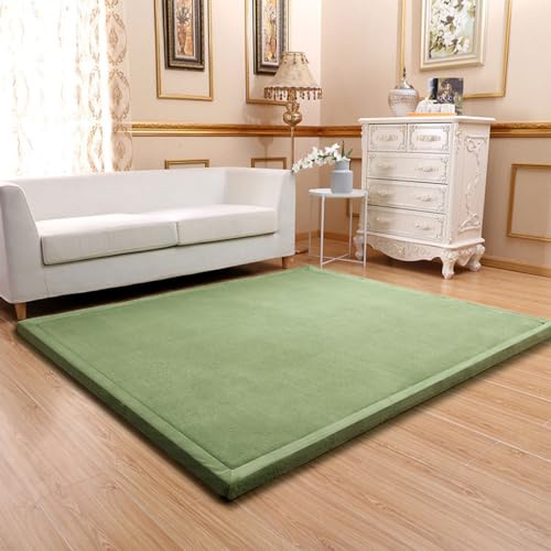 Tappeto per bambini super morbido, spessore 2 cm, grande tappeto verde salice, 200 x 250 cm