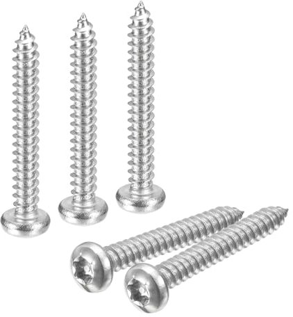 QUARKZMAN #8 x 1-1/4 Tornillos de Seguridad Torx, 10pcs Tornillos Autorroscantes de Cabeza Redonda Resistentes A Manipulación, Acero Inoxidable 304 Antirrobo