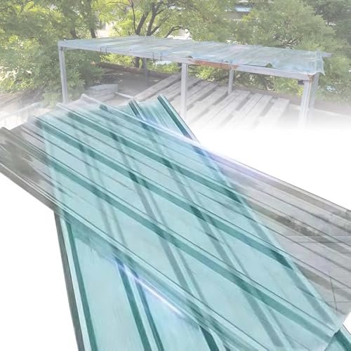 Pannelli per Tetti Ondulati Spessi 1 mm Lamiere Ondulate Antipioggia Fogli Pretagliati di Vetroresina Ondulata per Tetti in Fibra Vetro, Lastre di Copertura in Policarbonato(3 PCS,35x43in)