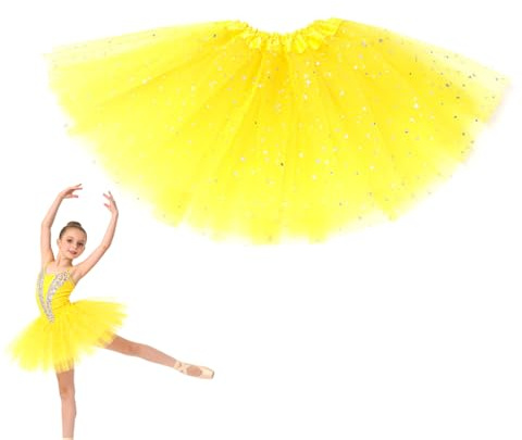 YUPZAR Tutu-Rock,Gelber Tüllrock Tüll-Tutu für Tanzpartys für Mädchen,für Schulaufführungen Tanzkurse Geburtstagsfeiern Karneval