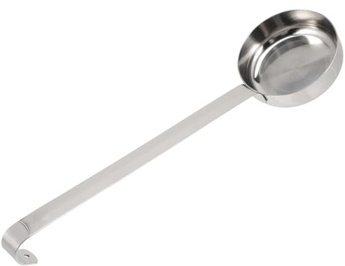 LABRIMP Mestolo Piatto in Acciaio Inox per Pizza e Salsa, Cucchiaio da Cucina Resistente per Chef e Pizzaioli Professionisti
