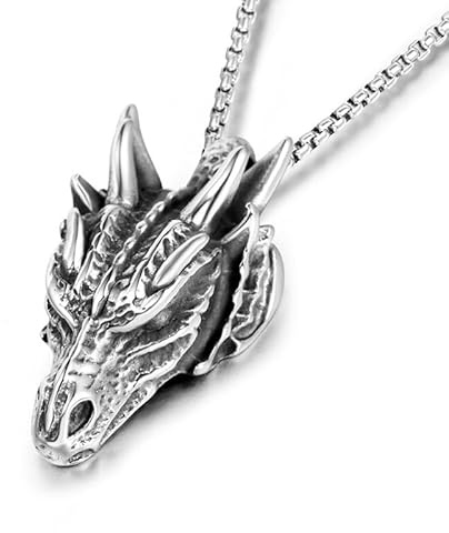 ZXQUEGF Nordisk hip-hop street mode trend pirat run yxa av skalle personlighet trend skalle heligt svärd mörk drake fighter flygande drake falk halsband flera alternativ