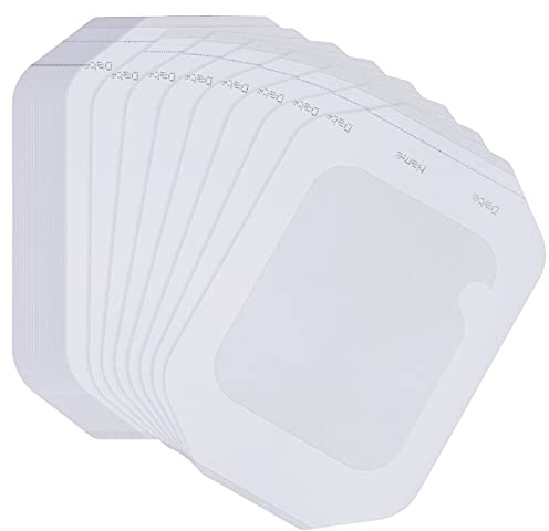 50 Pieces Transparent Film Dressing Essentials Picture Frame Style with Label Waterproof Wound Bandage Shower Waterproof Patch Adhesive Patches Shower Aftercare Bandage (4 x 4.75 Inch)