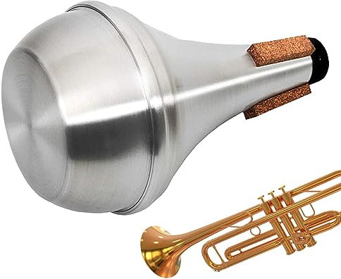 pologmase Trumpet Mute Aluminium Alloy Silencer for Beginners with Rubber Corks - Instrument Accessories for Beginners, Students, Professionals and Blow Lovers