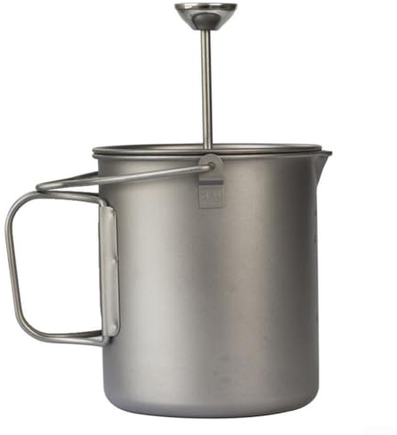 French Press Coffee Maker Ultralight Titanium Cup Camping Mug 750ml for Hiking Hanging Pot Outdoor Cookware