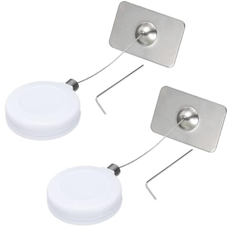 QUARKZMAN Cavo Sicurezza Retrattile Blocco Forma Telecomando, Corda Anti-Smarrimento Adesivo Doppia Faccia Tv, Dvd, Cavo Hardware - Set 2, Colore Bianco, 35,43 Pollici