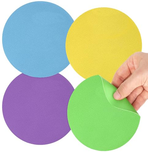 Set di 4 apriscatole in gomma a 4 colori, isolati termicamente e antiscivolo, con apribottiglie, strumento multifunzionale per mani artritiche e facile da usare in cucina (cerchi)