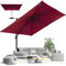 HOTIME 3x3m Sonnenschirm Outdoor-Schirm mit Aluminium-Gelenkarm und 5-fach Höhenverstellung, Wasserabweisend und UV-geschützt, Perfekt für Pool, Terrasse oder Gewerbliche Nutzung, Weinrot