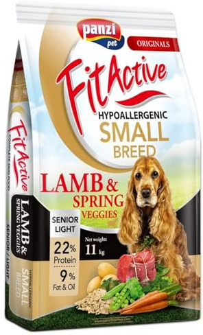 Panzi Pet - Fit Active Senior/Light 11kg – Kleine hypoallergene Hundefutter Brocken mit Lamm – Trockenfutter für ältere Hunde