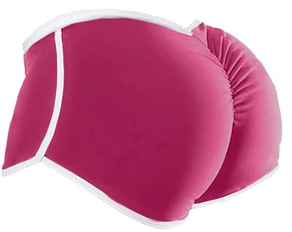 Womens Plus Size Retro Hot Pink Striped Dolphin Running Workout Booty Shorts 4XL