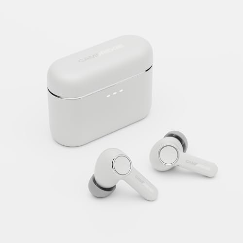 Cambridge Audio Melomania A100 Earbuds – In-Ear True Wireless Kopfhörer mit adaptiver aktiver Geräuschunterdrückung, aptX Lossless Bluetooth, bis zu 39 Stunden Akkulaufzeit mit Ladeetui – Weiß