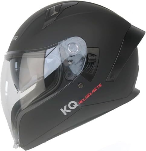 Caimcie Casco Integrale da Moto con Doppia Visiera, retrò, omologato ECE/DOT, caschi integrali da Moto, caschi da Motocross per Uomini e Donne Adulti C,L=59-60cm