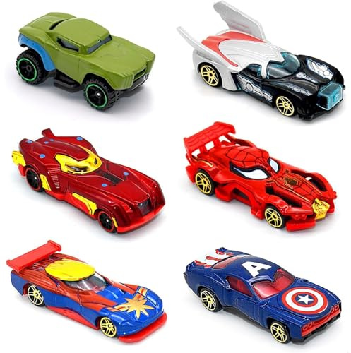 MUNSKT - Juego de juguetes pequeños para coche, 6 unidades, juguete pequeño, mini modelos de coche, miniaturas de metal de fricción, para niños a partir de 3 años