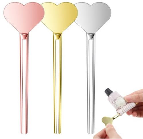3 exprimidores de pasta de dientes, dispensador manual de metal de acero inoxidable, tubo de rodillo para baño y cocina, para maximizar cremas, pintura, maquillaje y más allá