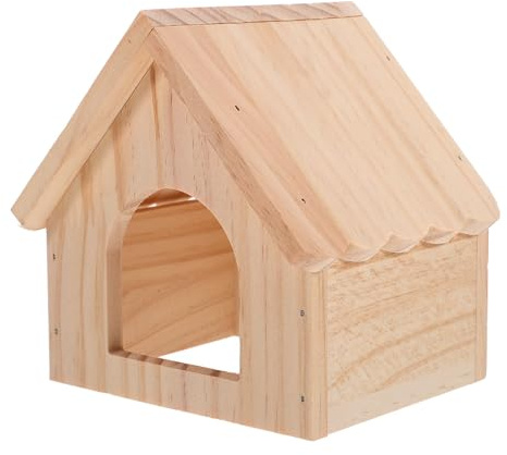 SMASOLO Maison en Bois Robuste pour Cobaye Abri Ludique, Cabane Sûre pour Petits Rongeurs et Coin Détente