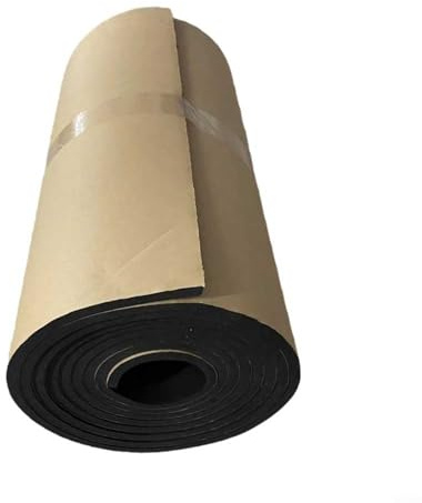 Alanmoship Rollo de lámina de espuma de neopreno autoadhesiva, 200 x 50 cm, 6 mm de grosor, aislamiento acústico con absorción de golpes y resistencia al agua para puertas, muebles (200 x 50 cm de