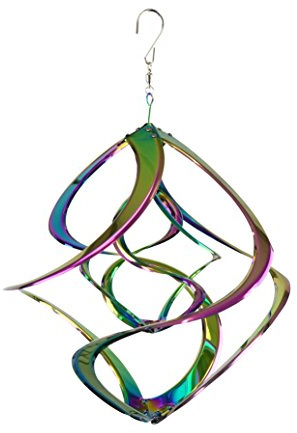 Red Carpet Studios The Original Cosmix Deluxe Helix Wind Spinner, Medium 14-Inch, Double Rainbow