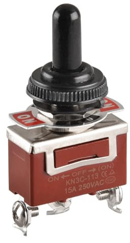 Heschen Interruptor de palanca de metal SPDT ON/OFF/(ON) lateral momentáneo 3 posiciones 15A 250VAC con tapa impermeable