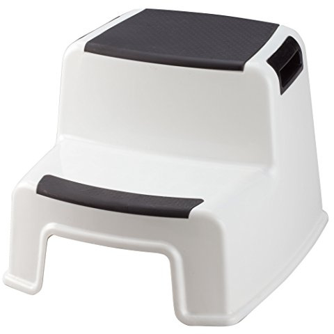 Two-Tier Portable Stepping Stool - Safe and Easy 2-Step Design | Textured Surfaces, Sturdy, and 280 lbs Capacity | Built-in Handles | Indoor and Outdoor Use | 13 1/2 x 12 x 10 1/4, by LivingSURE