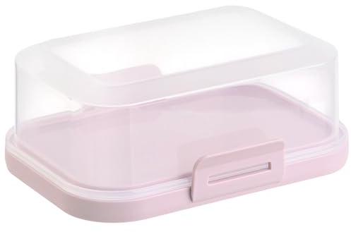 1x Hochwertige Stapelbare Butterdose mit Verschluss, Plastik-box-dose, Perfekte Ordnung im Kühlschrank BPA-Frei Mehrzweck rosa