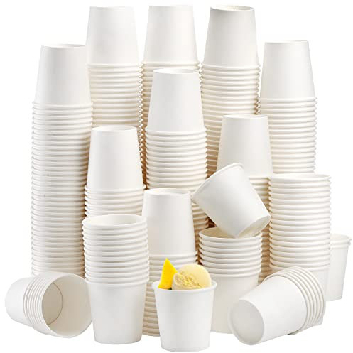 Tebery Paquete de 400 Vasos de Papel Blanco de 120ml, Vasos de Papel Desechables de 4oz para Café, Tazas para Espresso, Vasos Pequeños para Enjuagar la Boca