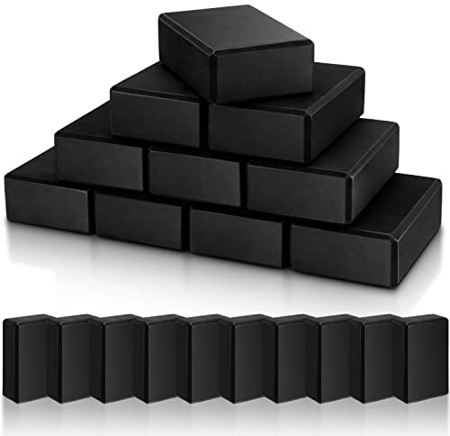 10 Pcs Foam EVA Yoga Blocks Lightweight Non Slip Supportive Yoga Bricks for Pilates Stretching and Meditation, Women Men Yogi Beginners(120g,Black)