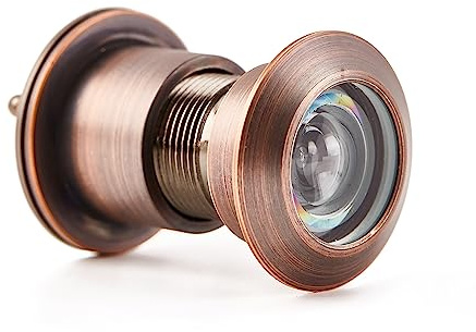Guangstar Safety Security One Way Front Door Viewer with 220 Degree Angle, Heavy Duty Peephole Made by Brass with Privacy Cover, Oil Rubbed Bronze, Pack of 1