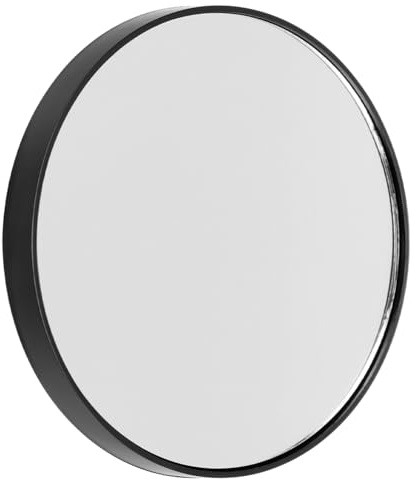 Minkissy 5X Magnifying Glass Mirror Compact Makeup Round Pocket Cosmetic Mirror with 2 Suction Cups Wall Mount Bathroom Shaving Tool