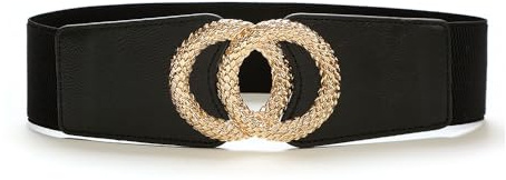 BKEPDY Elastischer Taillengürtel Doppelring Schnalle Breiter Stretchgürtel Klassischer Damengürtel Elegant Zeitlos