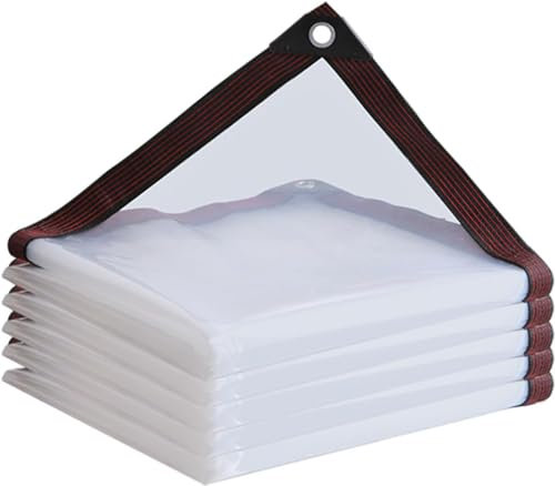 Bâche imperméable avec Anneaux gravés, Transparente, Protection Contre la Pluie, résistante aux intempéries, pour Meubles de Jardin, Plantes, Serre, nichoir pour Chien, 2 x 1 m