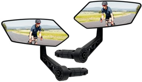 Homieway 2PCS Bike Mirror, HD Glass Bicycle Mirrors for Handlebar Mount, Adjustable Bar End Bike Rear View Mirror, Scratch Resistant Handlebar Mirrors for E-bike & Scooter (Left&Right 0.59-0.78)