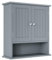 Semiocthome Badezimmerschrank Badschrank Küchenschrank Hängeschrank Wandschrank Medizinschrank mit 2 Türen und verstellbaren Einlegeböden LBH: 55cm x 20cm x 60cm - Grau