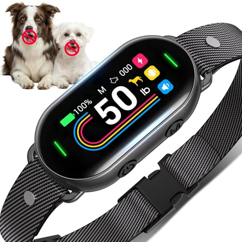 SKBAK Smart Dog Bark Collar - for Small Medium Large Dogs 10-100lbs, Automatic Dog Training Collar to Decrease Barking, Anti Barking Device with 4 Training Modes, More 8 Sensitivity Levels, Black