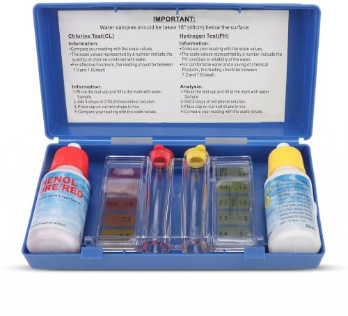 Kit di Prova Chimico 'acqua per Piscina per Piscina, Kit di Test 'acqua per Piscina Adatto per la Piscina Viene Fornito con Scatola di Test di qualità 'acqua, Test di Idrogeno,