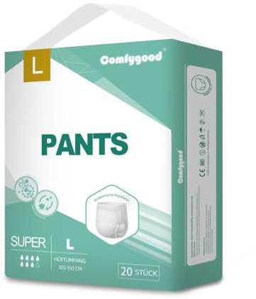 Comfygood Inkontinenz Pants L – unisex Einweg-Hosen bei Inkontinenz – hohe Saugkraft bis 2.100 ml – diskret & bequem – Hüftumfang 105–150 cm
